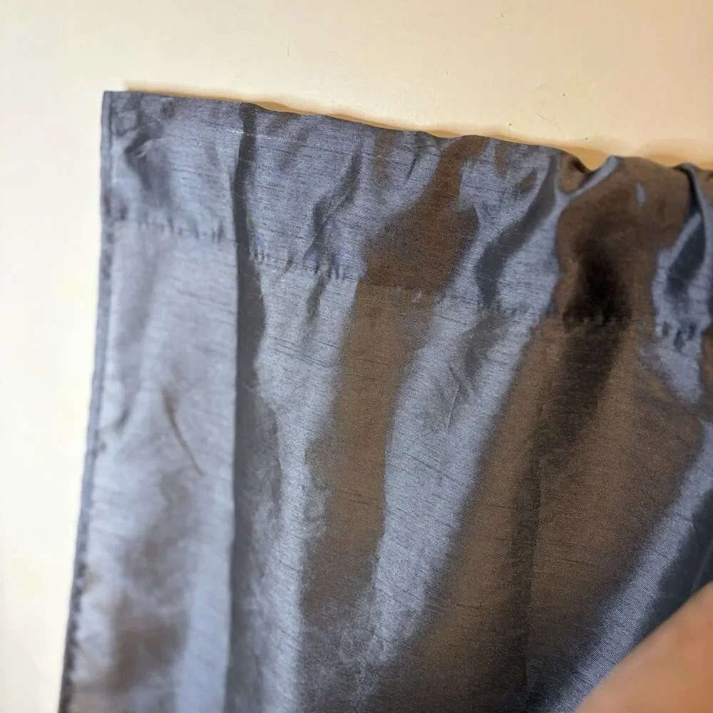 Metallic Gray Floor Length 36”x 84” Plain Rod Pocket Panel Curtains Set Of 2